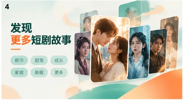 网页端短剧内容发现界面氛围图